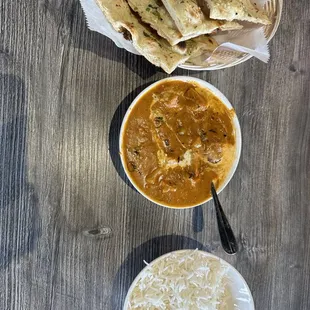 Chicken Tikka Masala and Garlic Naan