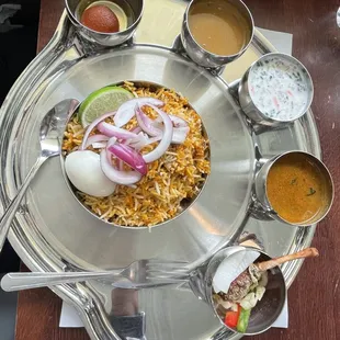 Mutton Biryani, all the sides come with the dish