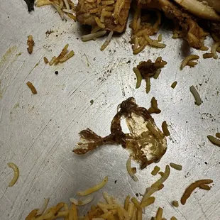 Goat dum biriyani with a piece of plastic..