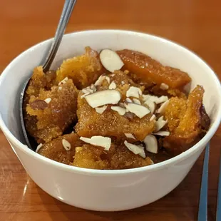 Special dessert (weekends only): double ka meeta. Very sweet and mildly nutty flavor