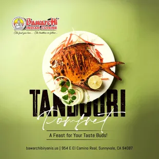Indulge in the rich, smoky flavors of our Tandoori Pomfret, marinated with a perfect blend of aromatic spices and grilled to perfection