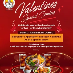 Valentine's Special Combos 

Celebrate love with flavors that bring hearts together! Whether it's a romantic dinner for two or a family