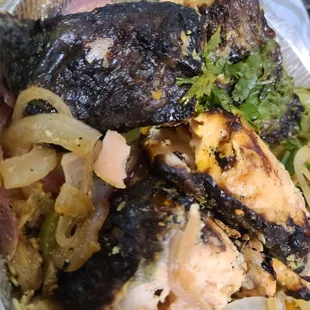 Burnt black salmon tandoor