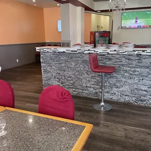 Bar and table seating