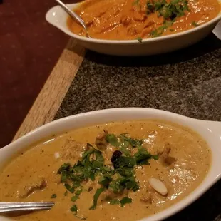 Butter chicken and lamb korma
