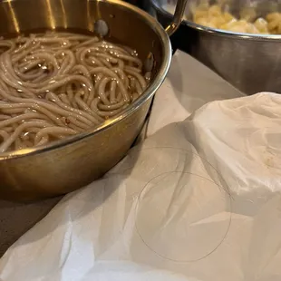 The Korean cold noodles that I was eating &amp; pulled out this long piece of hair in my mouth from the noodle.