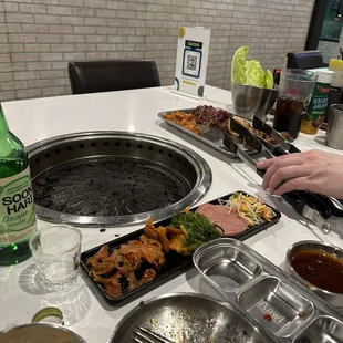 a table full of food
