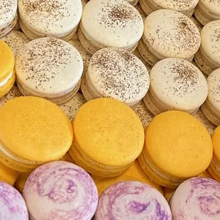 Bright flavors of freshly baked and filled Macrons!