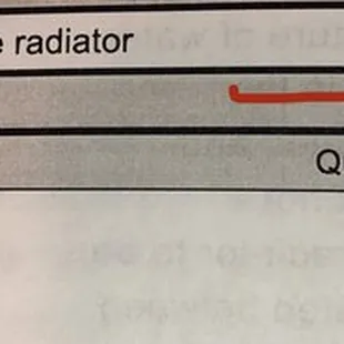 The estimate for replacing the radiator hose.
