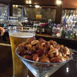 good nuts! the waitress is wearing a shirt that says &quot;Nuts Make me Smile&quot;