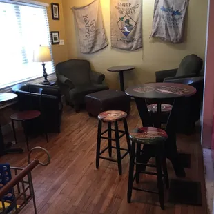 One of two seating areas