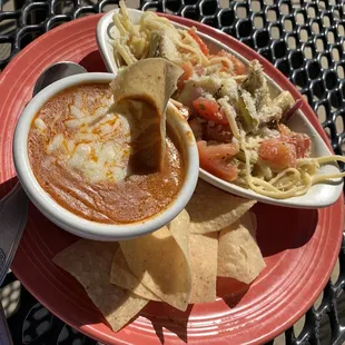 Tomato Basil Pasta with chicken enchilada soup