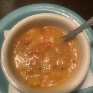 Tortilla soup sans tortillas.  Very delish- scratch made