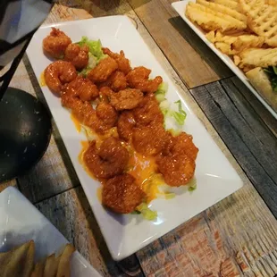 chicken wings and fried chicken, food