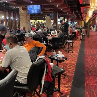 people sitting at tables in a casino