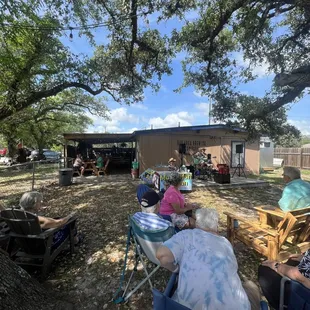 A stage where people where doing karaoke