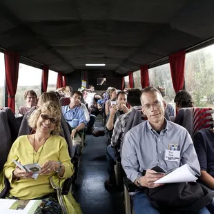 Our tour bus is a great place to network