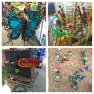 a variety of butterfly decorations