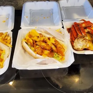 Chicken Po'Boys and 1lb. Snow Crab Legs