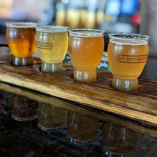 a flight of beers
