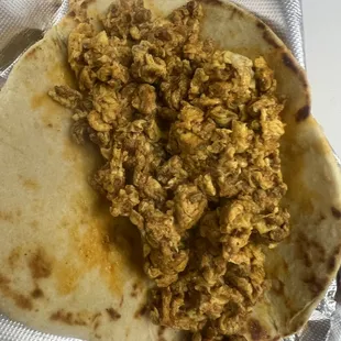 Homemade chorizo and homemade tortillas