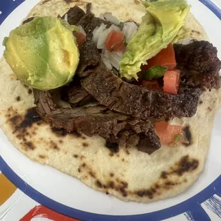 Beef fajita with Pico &amp; guacamole
