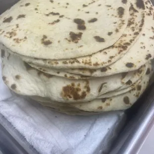 Homemade flour tortillas