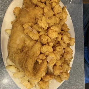 Fried Baby Shrimp &amp; Flounder