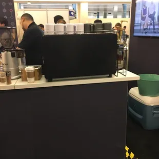 a coffee shop with a television