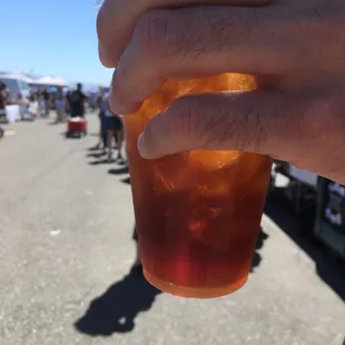 This is how "dark" the iced coffee was. No milk added.