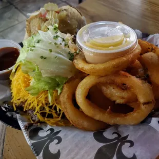 Tiger Burger with Onion Rings