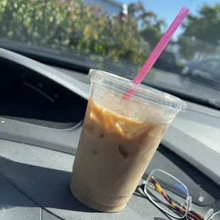 Iced Vanilla Latte w/Soy Milk
