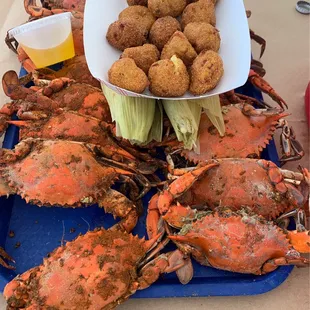 Ayce crab corn and hush puppies