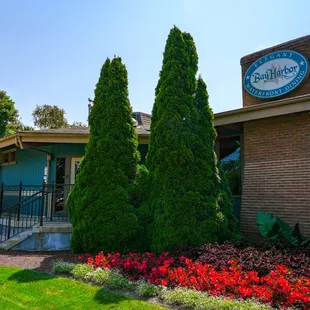 the front of the building