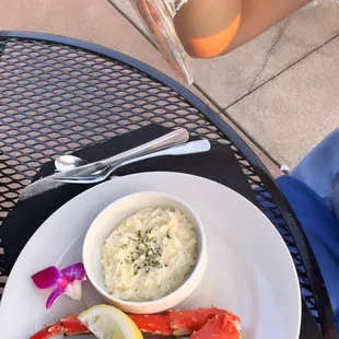 1/2 lb Alaskan King Crab Legs  and risotto