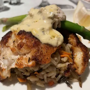 Blackened Grouper Oscar