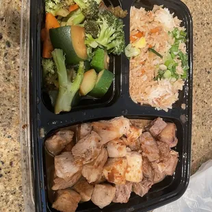 Chicken (5.5 oz) and steak (5 oz)