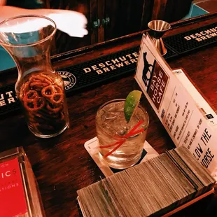 This gin Rickey cocktail is only $6. "Every day is happy hour at the bay horse"