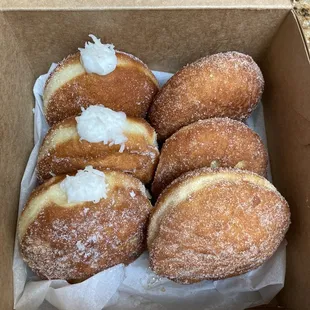 Coconut and cinnamon. Looks yummy but coconut needed more coconut :(