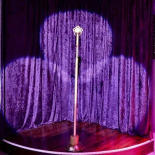 a microphone on a stage