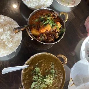 Lamb Saag and Aloo Gobi