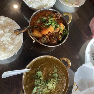 Lamb Saag and Aloo Gobi