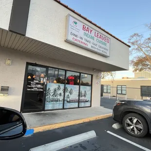 the front of the restaurant