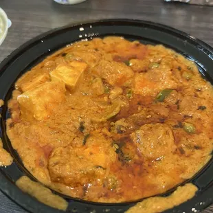 Half oil, clearly microwaved leftovers from the buffet