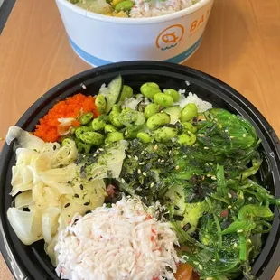 Salmon, Tuna, Crab, with toppings