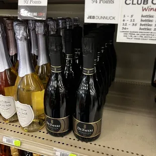 bottles of wine on a shelf