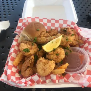 Cajun Fried Shrimp Combo! Today's Special w/ fries and drink for $10!