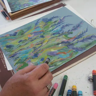 Learning to paint with soft pastels.