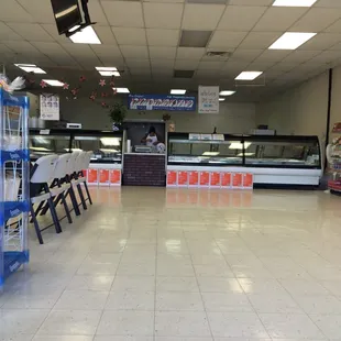 The spotless interior