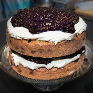 Is your mouth watering yet? Blueberry cake made from scratch.